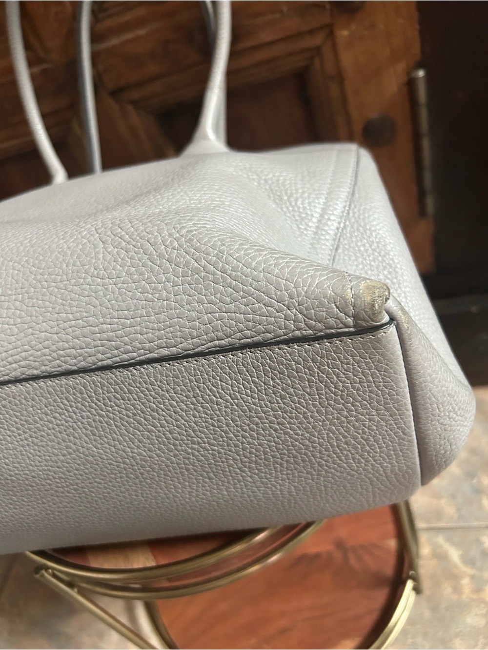 Furla Alba Medium gray pebbled Leather in light Onice gray tote - Picture 10 of 15